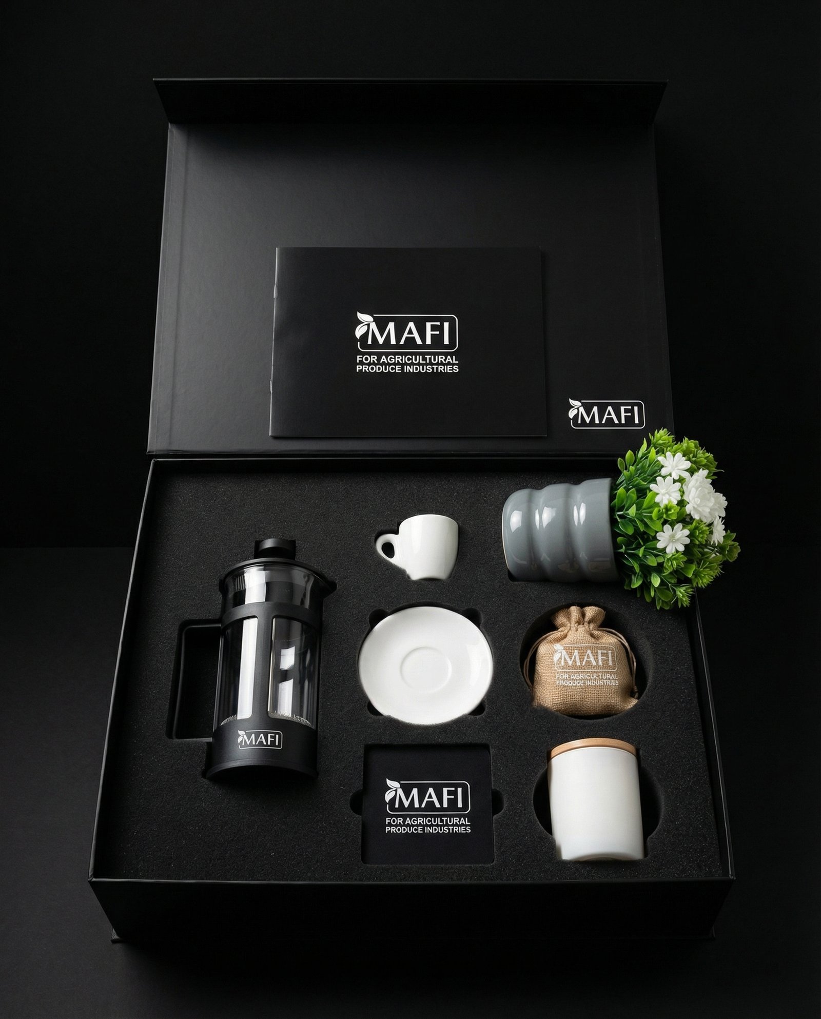 Custom corporate gift box — mug and accessories by The Box Concept