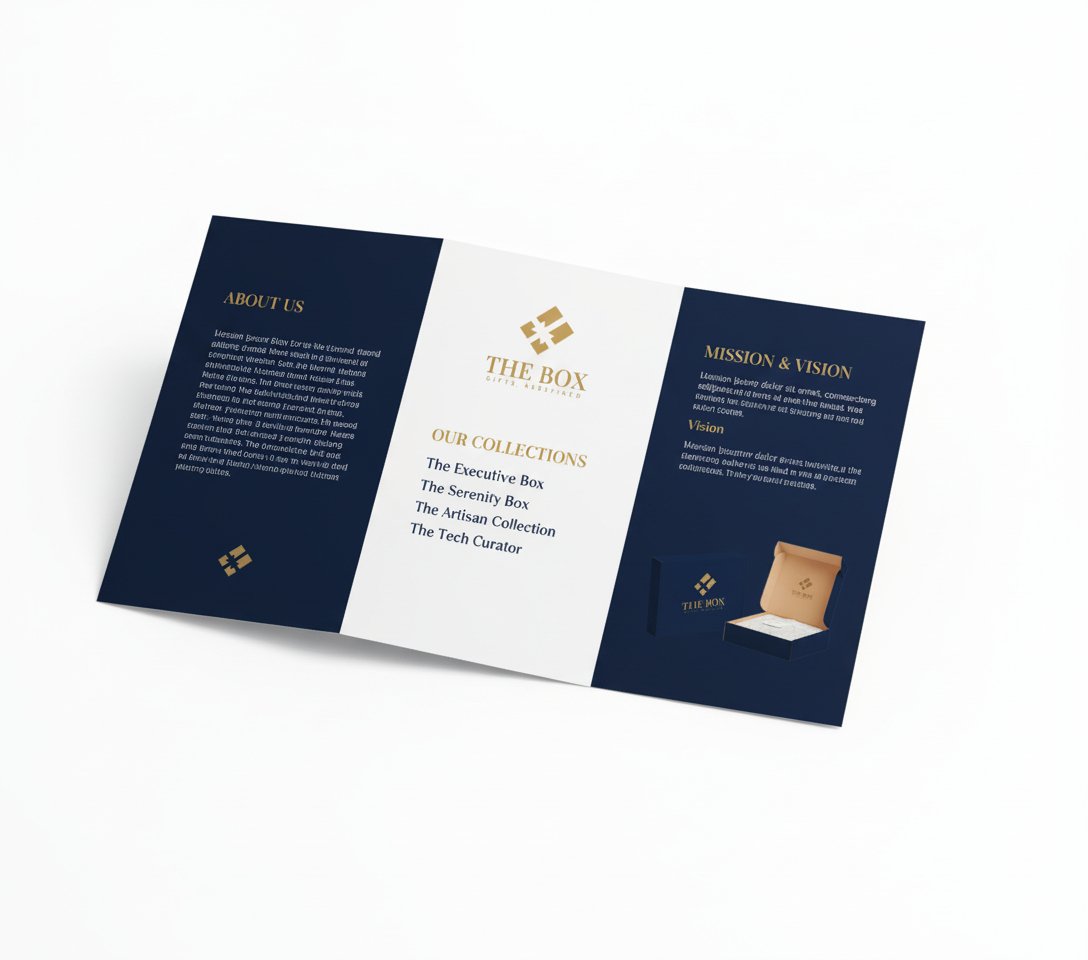 Premium white corporate gift box — custom branded contents