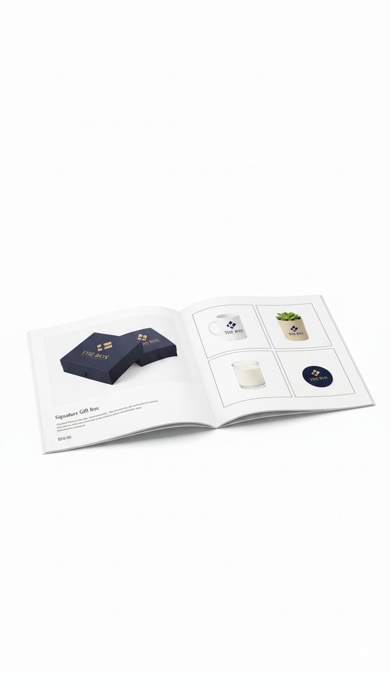 Luxury corporate gift boxes with custom printed branding